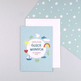 Glückwunschkarte Kommunion, Konfirmation, Taufe, Dina