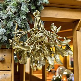 Juleboks mistelten - naturligt guld (8 pakker med 3 bundter)