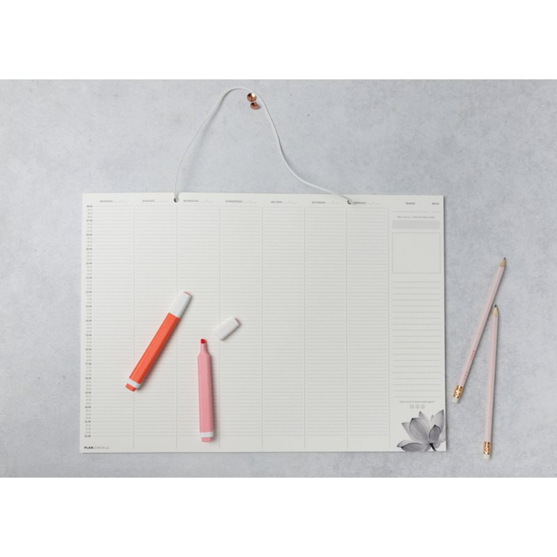 Prikkelarme A3 weekplanner / deskplanner 'Lotus' schrijfblok