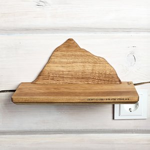 Handcrafted Wooden Mountain Shelf, Ideal Gift for Hikers, Climbers, and Outdoor Enthusiasts