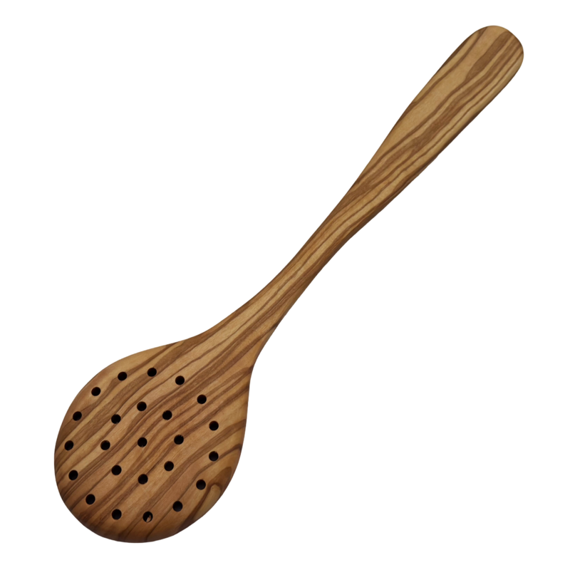 Foam spoon "Plaisir" sieve spoon with olive wood holes