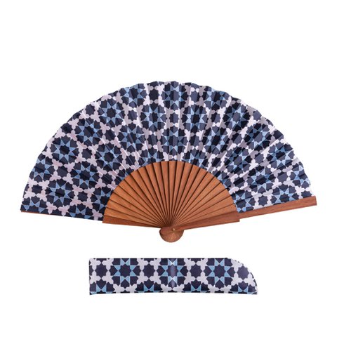 Al-Andalus Lattice Satin Hand Fan Widad 23 cm