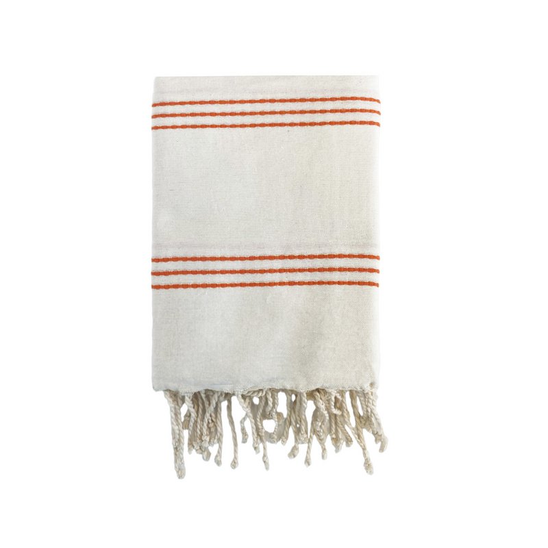Fouta Calliope Ecru Arancione 200x200cm