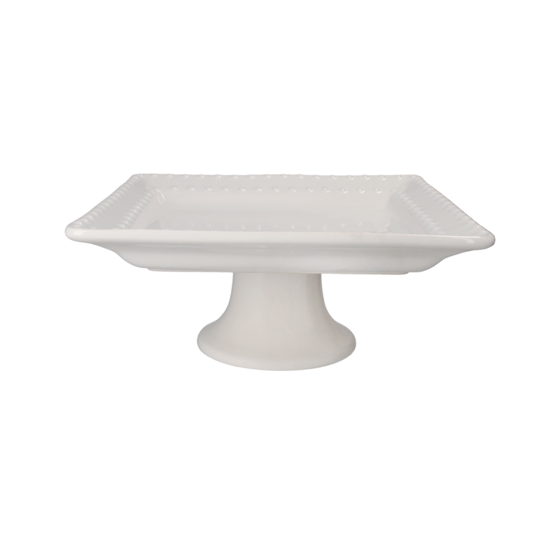 White Square Ceramic Cake Stand H13x28x28