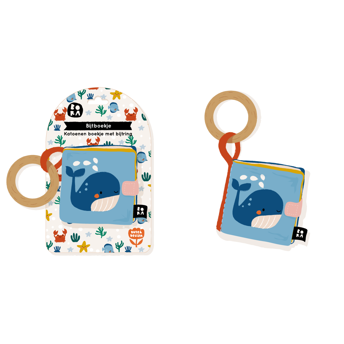 Teething ring book - Sea