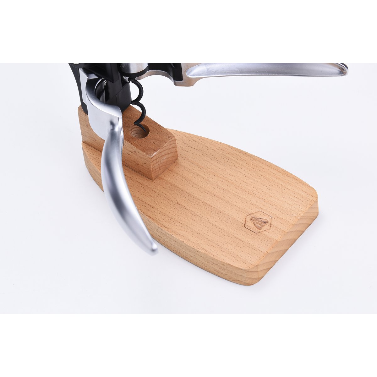 LAGUIOLE CORKSCREW WITH CORKSCREW ON ZELCOVA WOODEN BASE