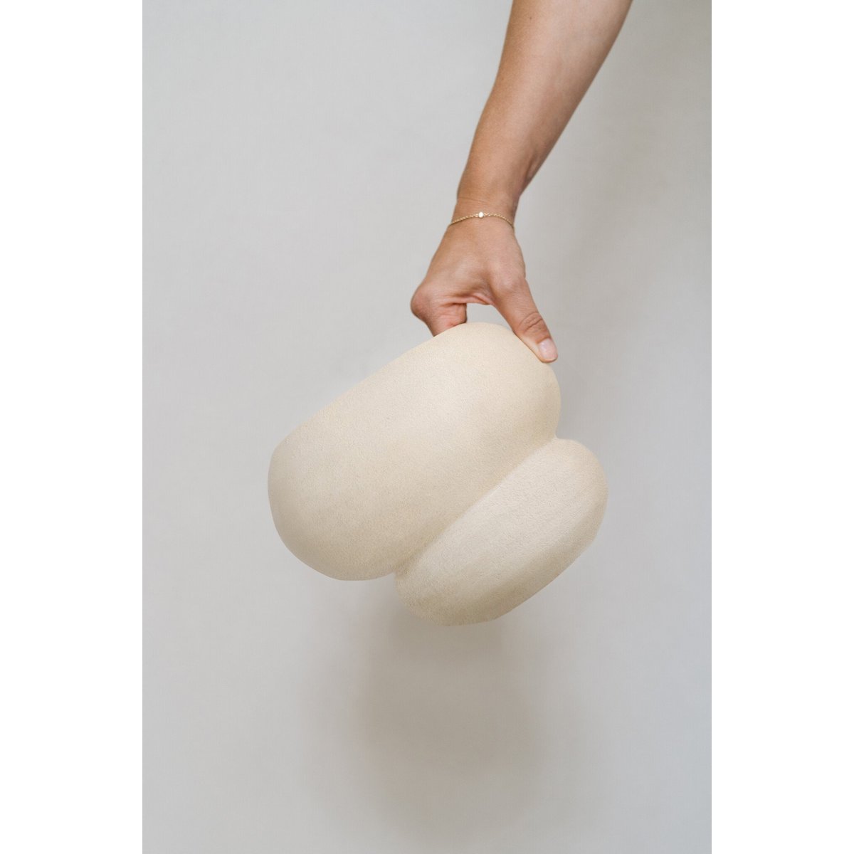 Handmade vase Leya from Portuguese ceramics matt ecru 25 x 20 cm