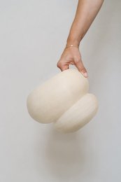 Vaso fatto a mano Leya in ceramica portoghese ecru opaco 25 x 20 cm