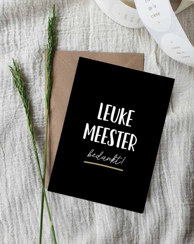 Ansichtkaart || Meester bedankt