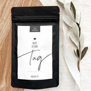 Coffee bean gift “Tag” – 50g midi bag black – birthday souvenir congratulations