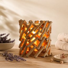 Soft Heat Diffuser – Calorya n°7 – Real Wood and Glass – Scents, Scented Waxes and Essential Oils – Decorative and Warm
