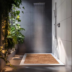 Shower mat made from birch bark