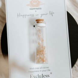 Wish bottle happiness card citrine