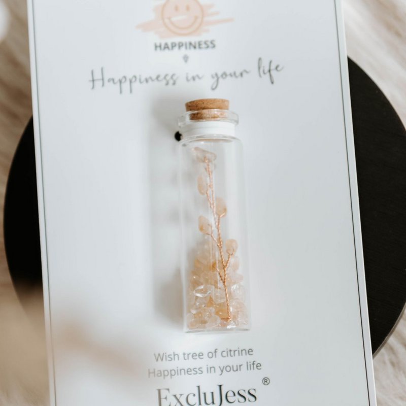 Wish bottle happiness card citrine