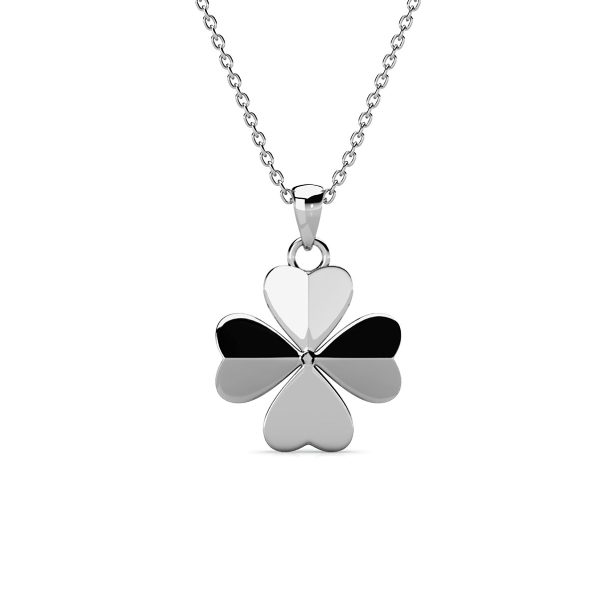 Kleeblatt-Anhänger – Silber und Kristall