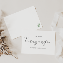 Takkekort til maid of honor og bedste mand "Til min maid of honor på min bryllupsdag"