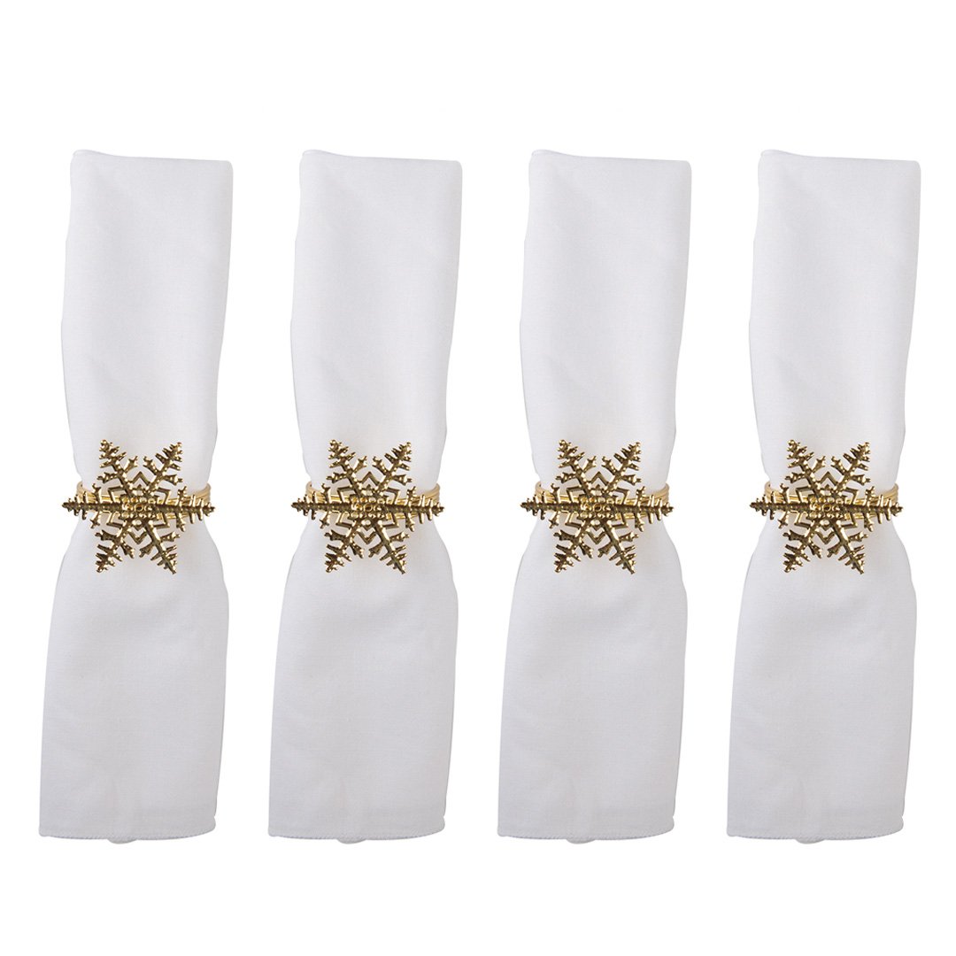Set of 4 rounds of golden flakes towels