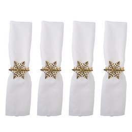 Set of 4 rounds of golden flakes towels