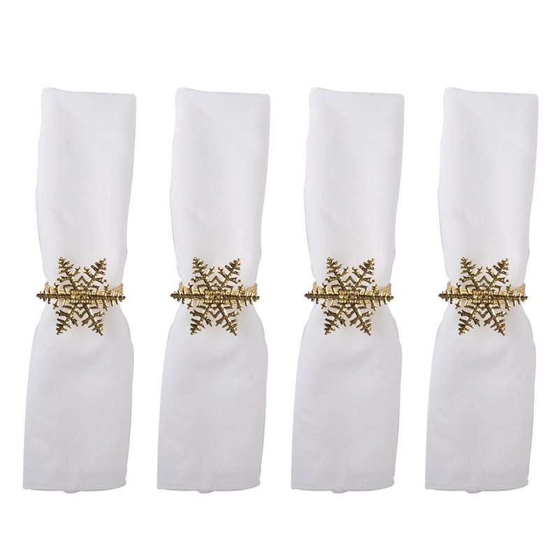 Set of 4 rounds of golden flakes towels