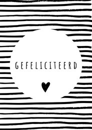 Black and white greeting card with heart shapes, suitable for congratulations or other occasions.