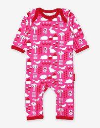 Organisk bomulds baby pyjamas med et haveprint