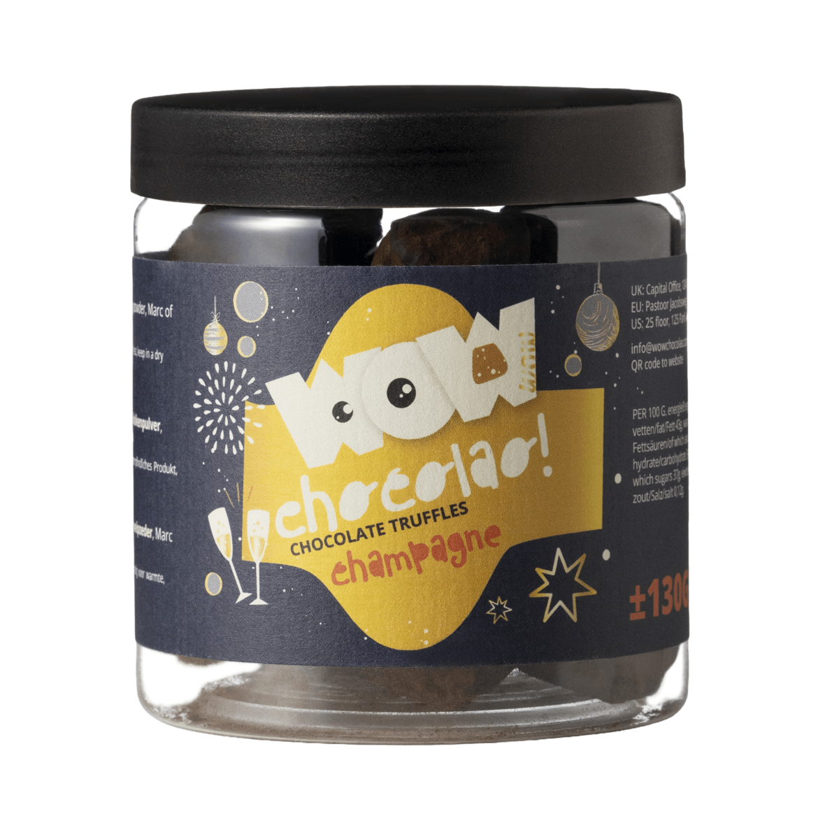 Champagner - Neujahrs-Schokoladentrüffel - Geschenkglas 130g