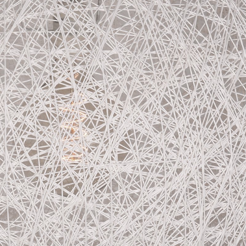 Lámpara colgante Hazer Twist - Blanco - Lino - L 45 x 45 x 45 cm