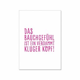 A postcard with a humorous German text that translates to "The guest feeling is a damn smart head!"