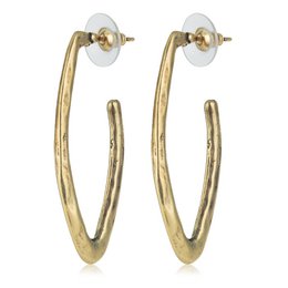 Rhombus gold hoop earrings with a sleek, modern design. Made of shiny gold-tone metal in a rhombus shape for a stylish, geometric look.
