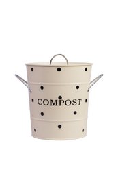 Bac à compost beige à pois noirs 21x19 cm
