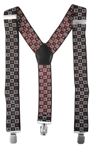 Suspenders total length 95 cm, black/white/red