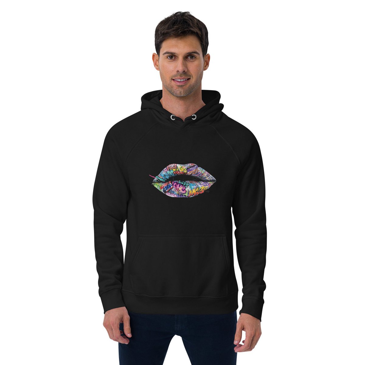 Lipstickjungle unisex økologisk raglan hættetrøje