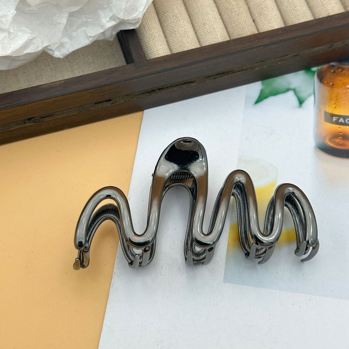 Linea d'onda geometrica grandi clip per capelli artigli-3