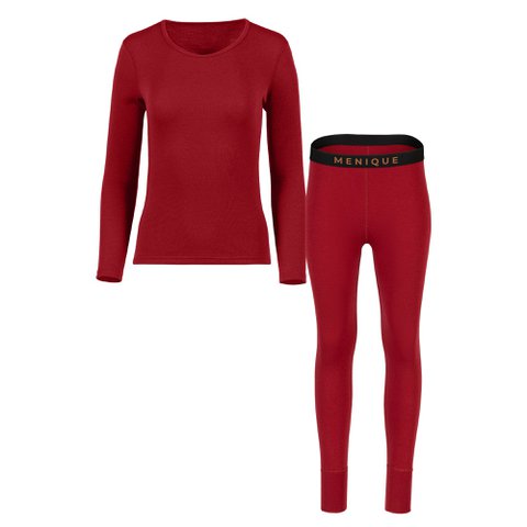 Women's Long Sleeve Set 250 Merino Royal Cherry