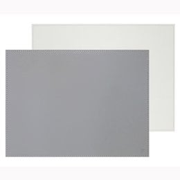 Rectangular grey and white placemat for decorative trays. Made of durable materials with a simple, modern design.