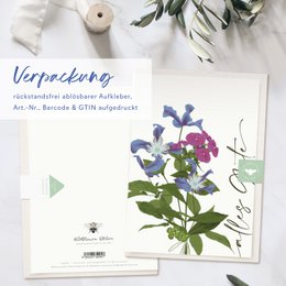 Vouwkaart 'all the best' met paarse bloemen, inclusief envelop