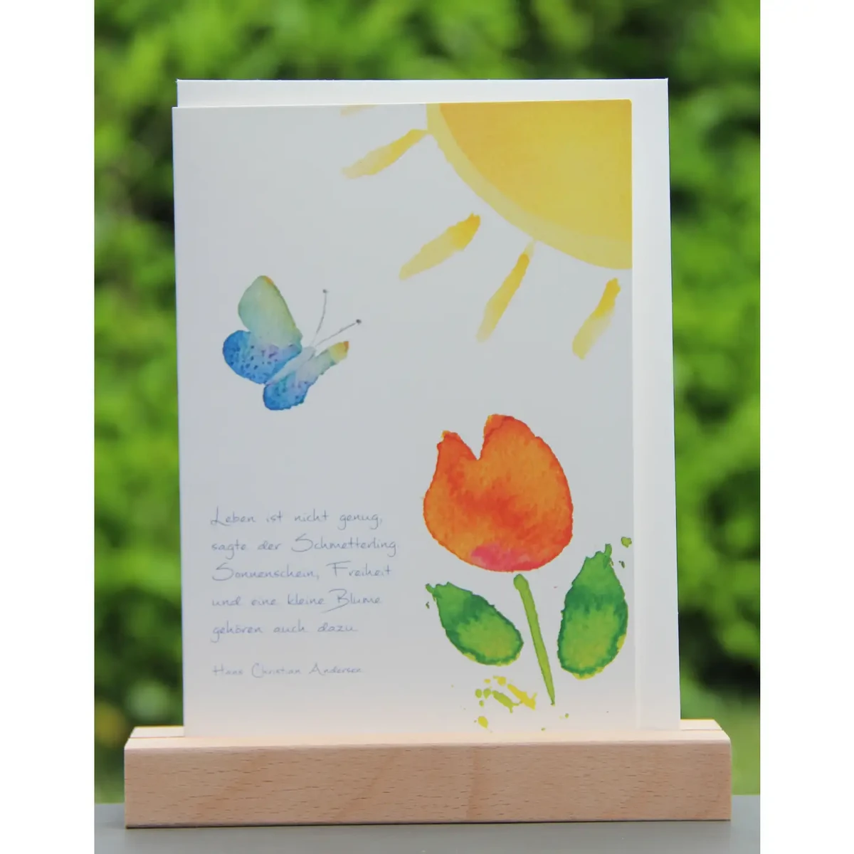 Watercolor card butterfly | Quote Andersen | Freedom