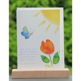 Watercolor card butterfly | Quote Andersen | Freedom