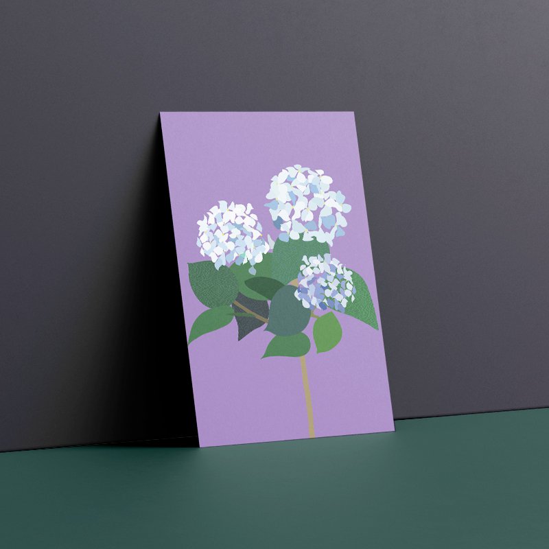 Carte postale florale - Hortensia
