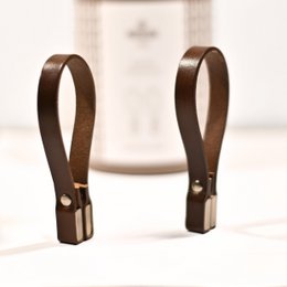Porte-serviettes magnétiques en cuir marron, lot de 2