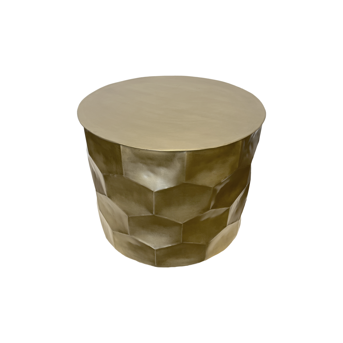 Gold hexagon table in golden metal Ø 61 x 50 h cm