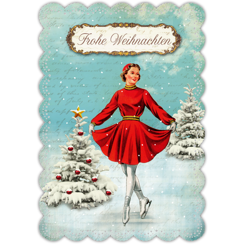 Tarjeta de felicitación navideña romántica