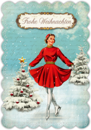 Tarjeta de felicitación navideña romántica