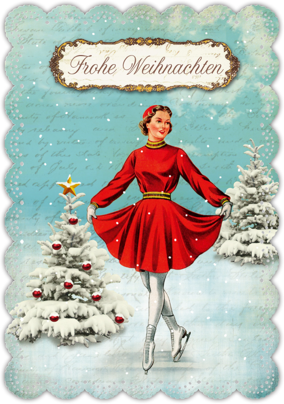 Tarjeta de felicitación navideña romántica