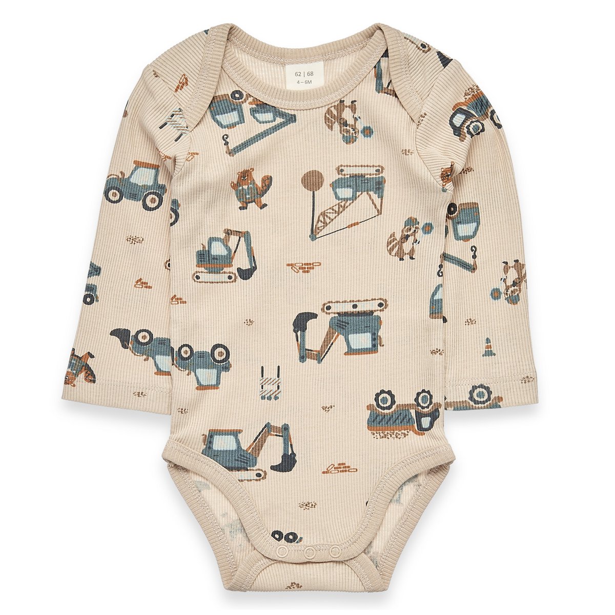 Langarm Body - 2x2 rib beige