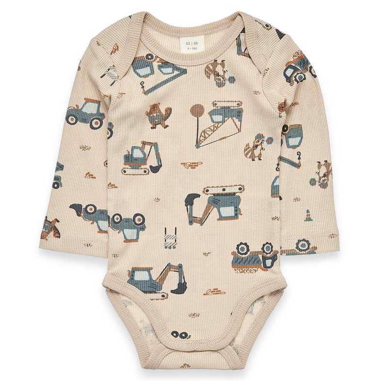 Body Langarm - 2x2 canalé beige