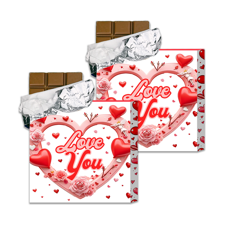 Cioccolato Socola tavolette da 200 grammi VALENTINE SERIE-02 "ASSORTI" (4X3pz) confezione regalo