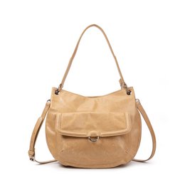 Ully Sand Hobo lederen tas