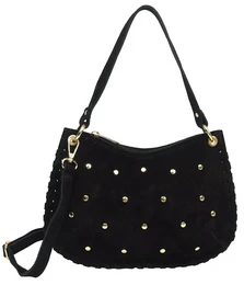 Borsa a Mano Semitonda in Crosta di Pelle con Borchie 58030