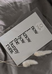 Bügelbild "Ahora sé cómo corre el conejito".